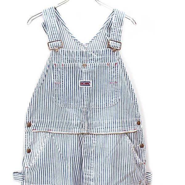 80s USA製 BIGMACビッグマック ヒッコリー ストライプ ダブルニー