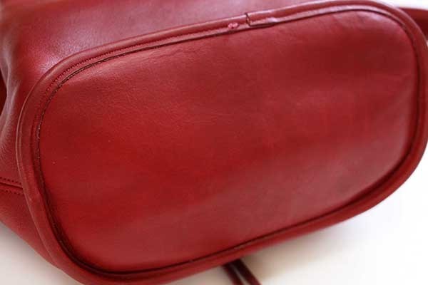 USA製 COACH オールド コーチ 巾着 レザー ショルダーバッグ 赤☆9952
