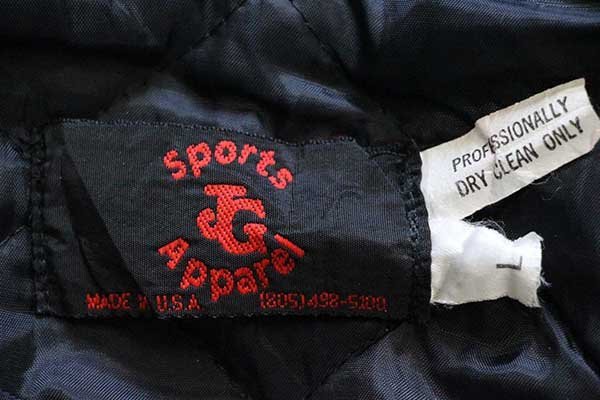 00s USA製 パッチ付き キルティングライナー メルトン ウール 袖革