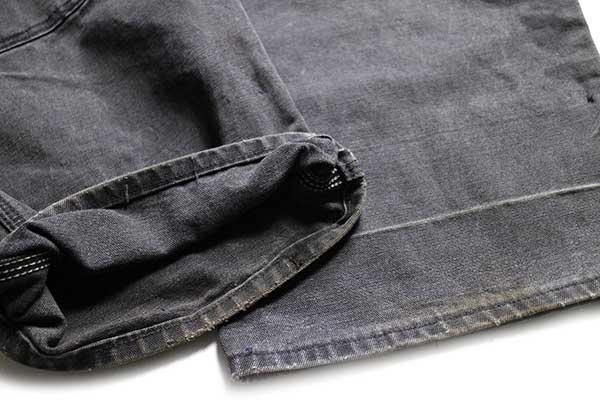 80s USA製 carharttカーハート ダック地 ダブルニー オーバーオール 黒