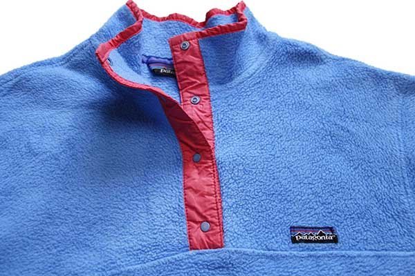 80s USA製 patagoniaパタゴニア フリース スナップT 水色 10