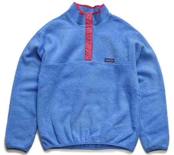 80s USA製 patagoniaパタゴニア フリース スナップT 水色 10
