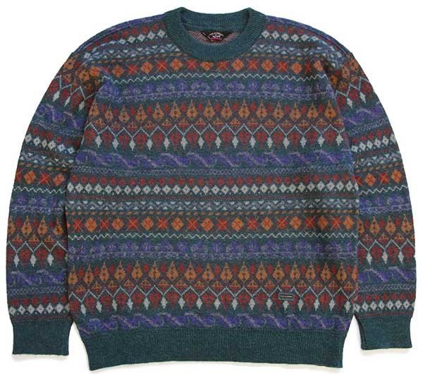 80s イタリア製 PAUL&SHARK フェアアイル柄 アルパカ×アクリルニット