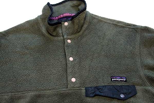 90s patagoniaパタゴニア フリース スナップT グリーン M☆雪なしタグ