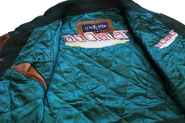 90s BIGDOG MOTORCYCLES 刺繍 キルティングライナー メルトン ウール