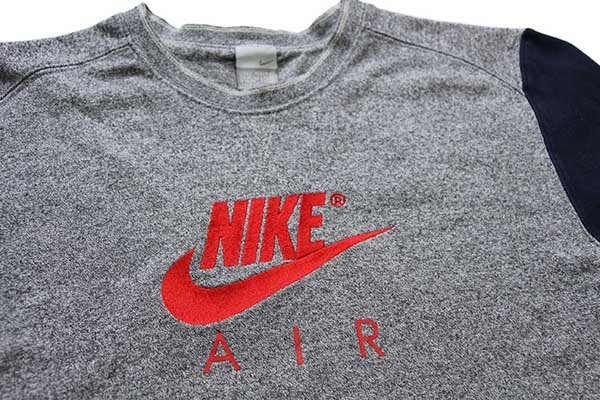 00s NIKEナイキ AIR ビッグロゴ刺繍 ツートン 切り替え スウェット