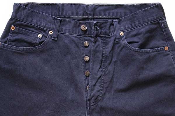 90s Levi'sリーバイス 551 カラーデニムパンツ 後染め 濃紺 w33 L32