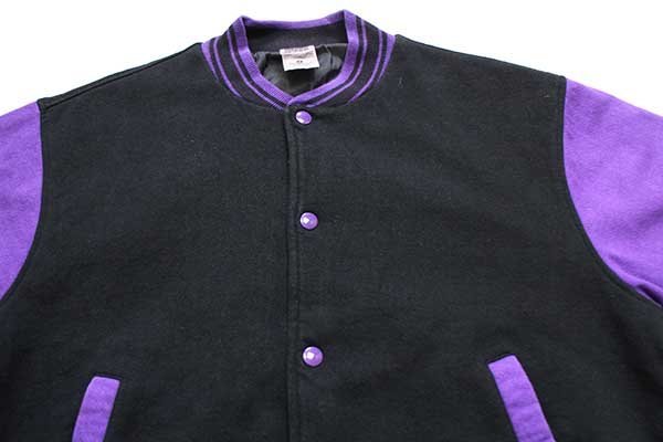 00s FRUIT OF THE LOOM ツートン 切り替え スウェット スタジャン 黒