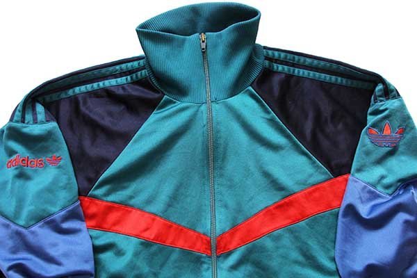 90s adidasアディダス トレフォイル ロゴ刺繍 マルチカラー 切り替え