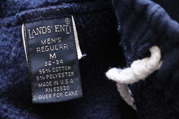 90s USA製 LANDS'ENDランズエンド 無地 スウェットパンツ 紺 M
