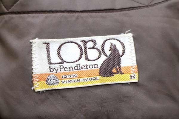 70s PENDLETONペンドルトン LOBO チェック エルボーパッチ付き ウール