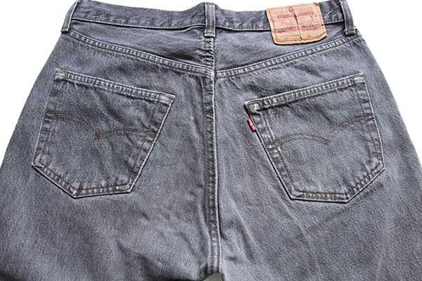 90s USA製 Levi'sリーバイス 501 先染め ブラック デニムパンツ w33