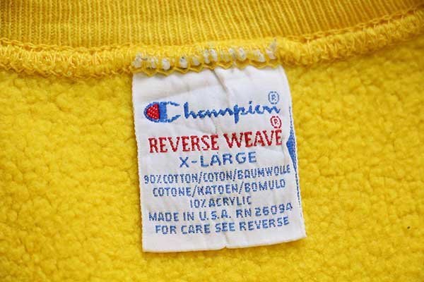 90s USA製 Championチャンピオン ワンポイント リバースウィーブ