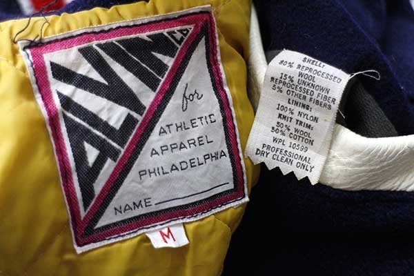 70s ALVIN Howardチェーン刺繍 パッチ付き メルトン ウール スタジャン