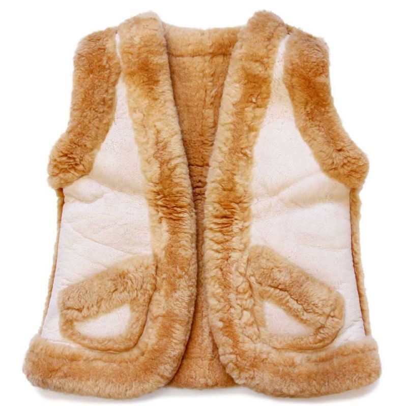 UNKNOWN シープスキン リアル ムートンベスト アイボリー - Sixpacjoe