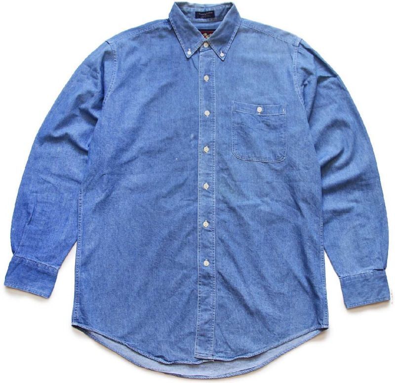 80s CHAPS ラルフローレン ボタンダウン ダンガリーシャツ 15.5 32-33