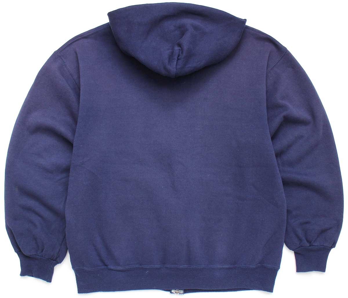 90s RUSSELLラッセル 無地 スウェット ジップパーカー ナス紺 フェード