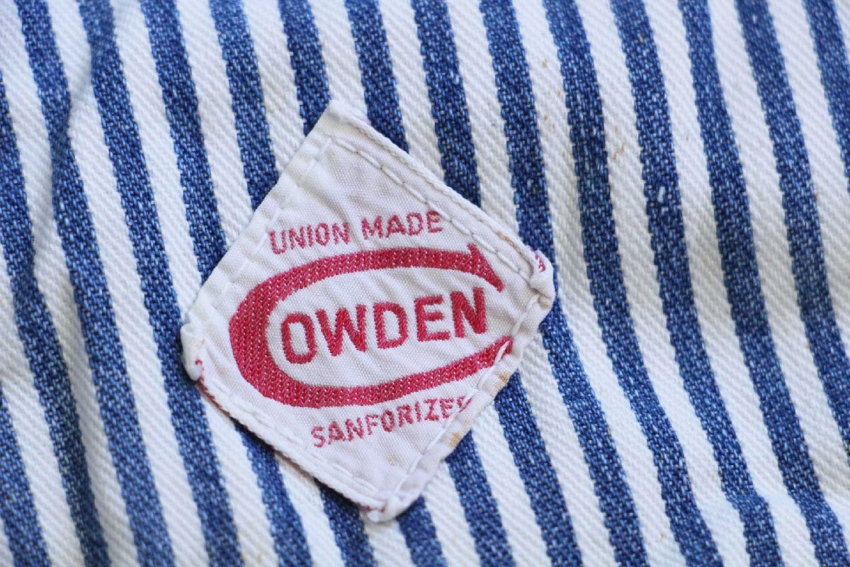 50s USA製 COWDEN ペンキ飛び エプロン付き ダブルニー ヒッコリー