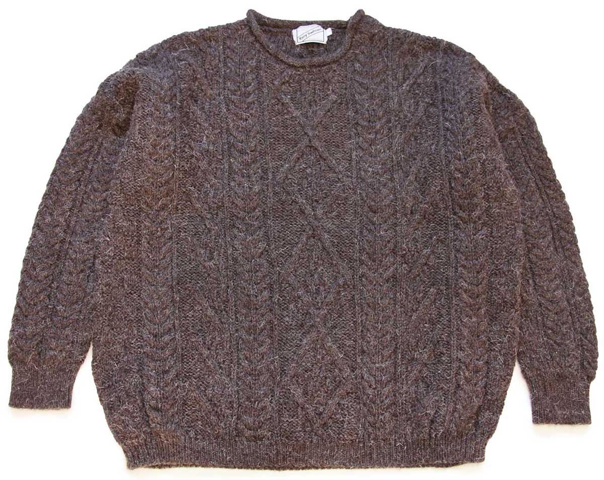 Kerry Traditions ロールネック ケーブル編み ウールニット セーター