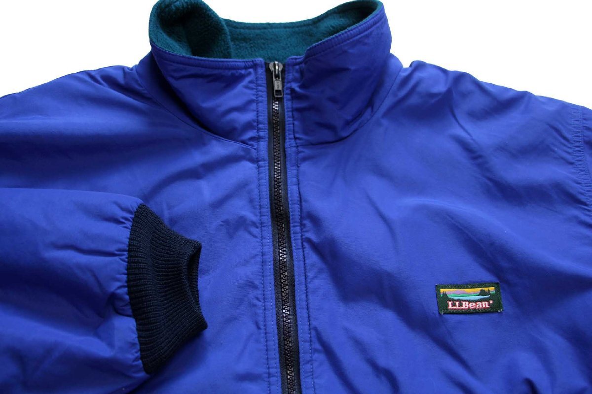 90s L.L.Bean ウォームアップ フリースライナー ナイロンジャケット 青