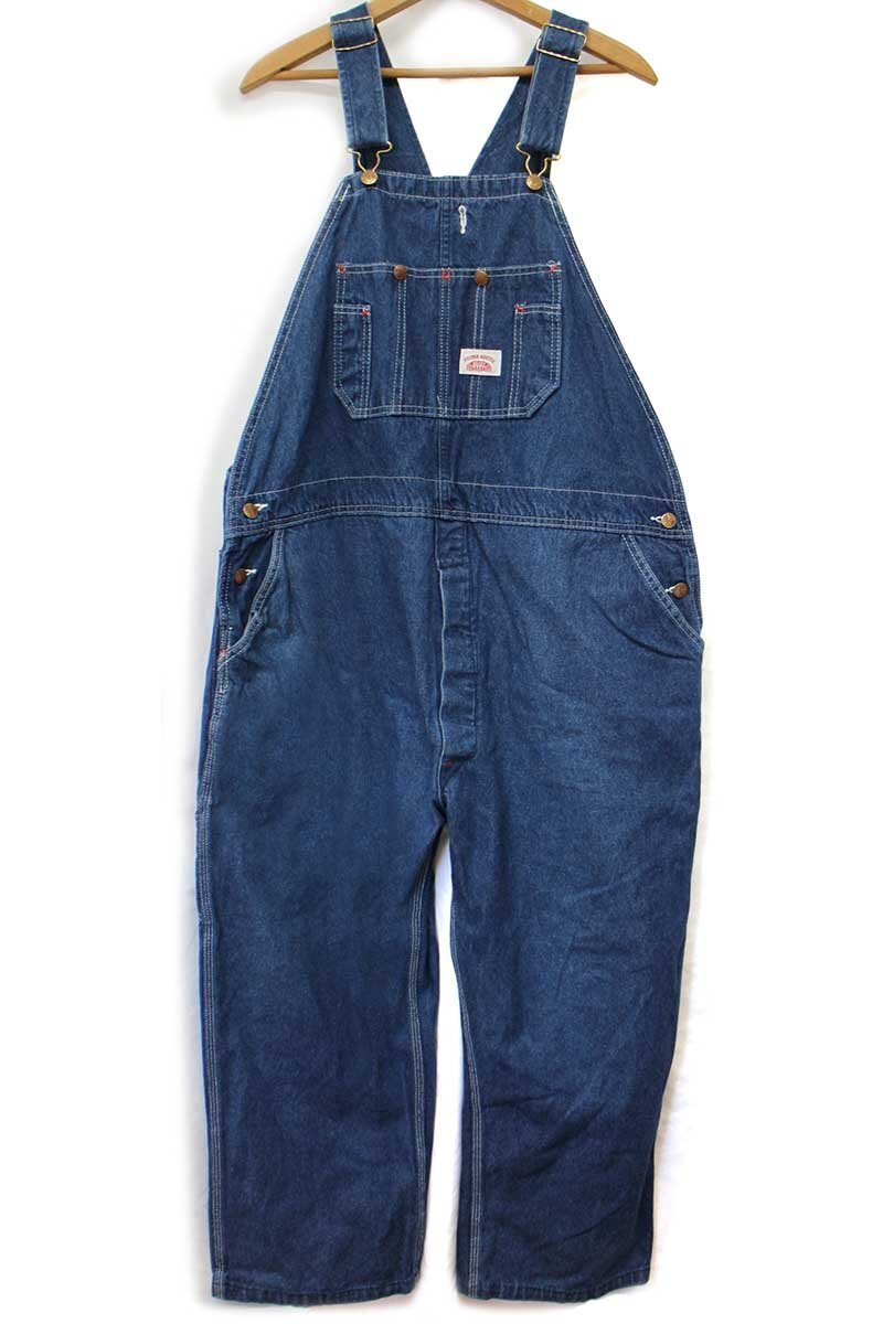 USA製 ROUND HOUSEラウンドハウス デニム オーバーオール W46☆特大