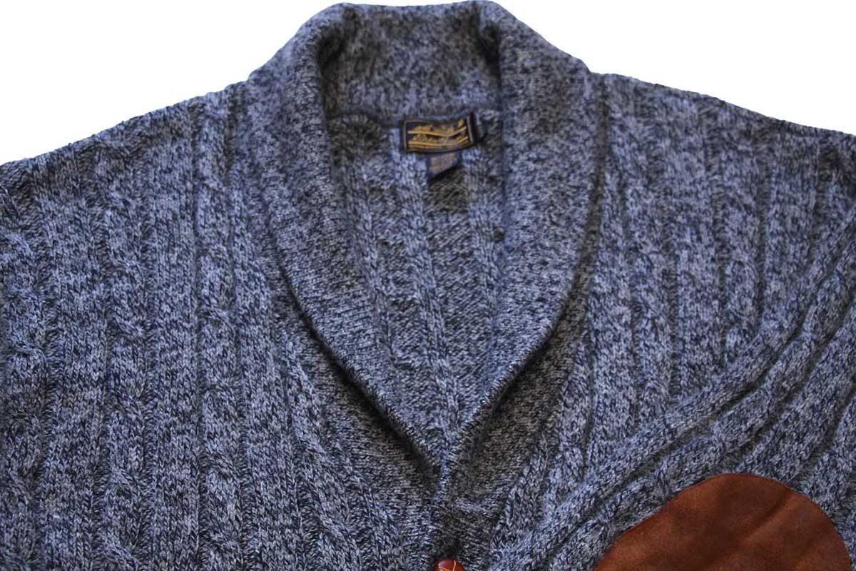 80s USA製 EddieBauerエディーバウアー ショールカラー エルボーパッチ