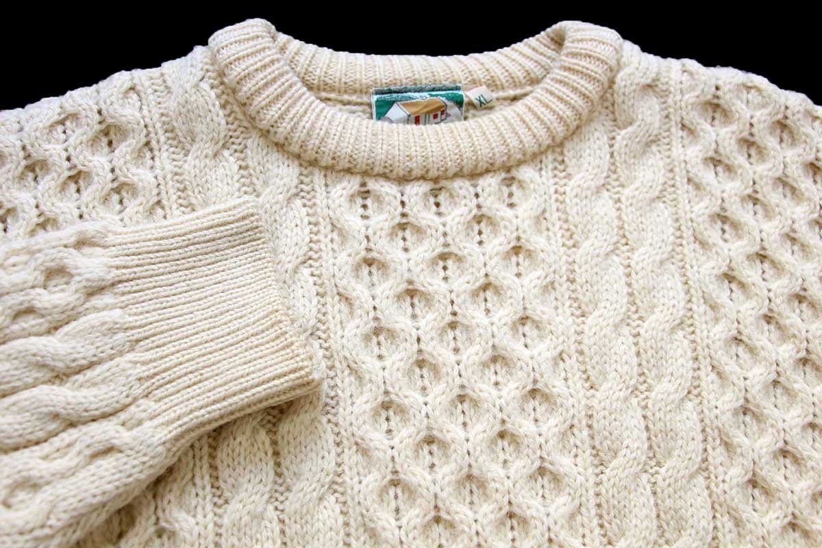アイルランド製 GAELTARRA ケーブル編み ウールニット セーター