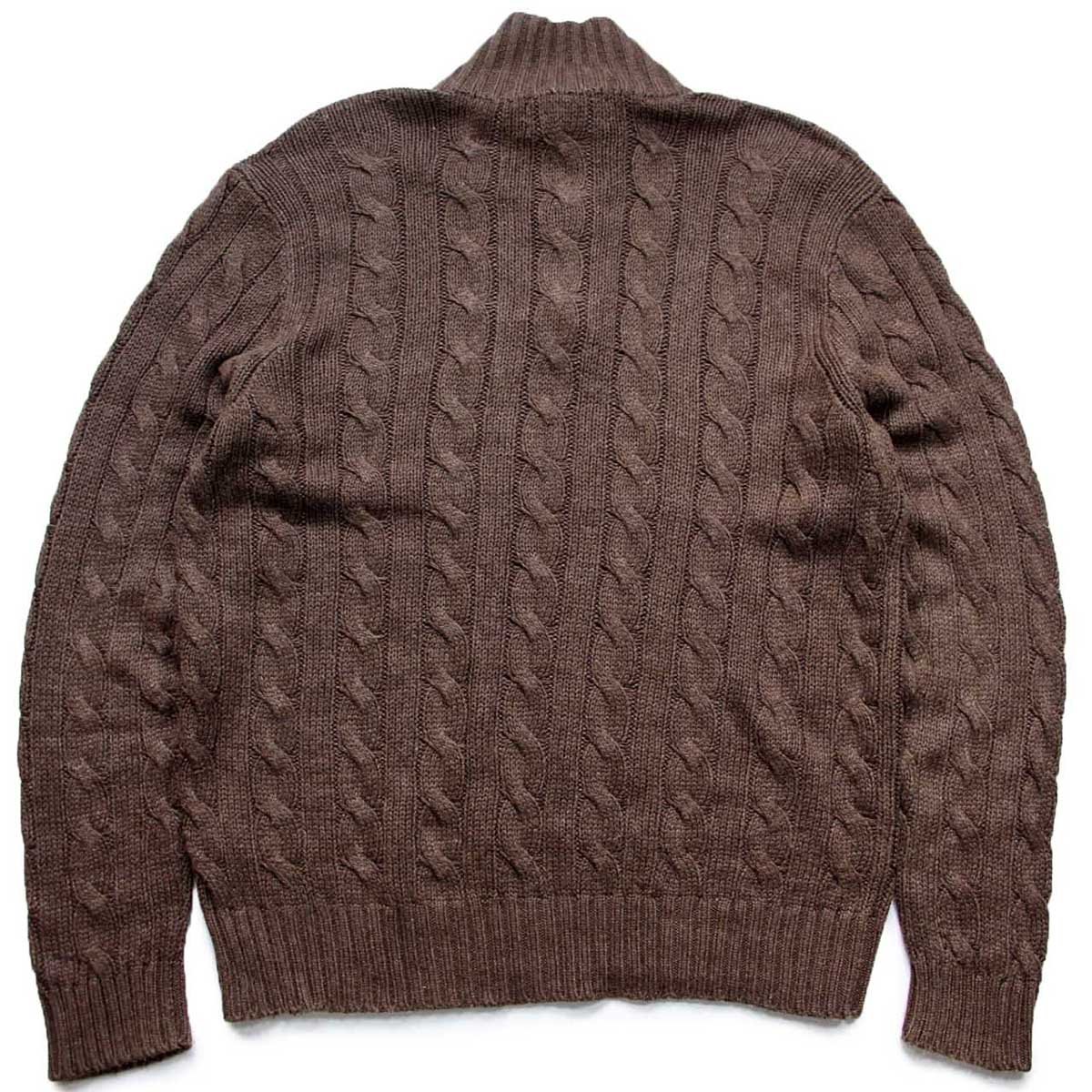 90s ポロ ラルフローレン ハイネック ケーブル編み シルクニット