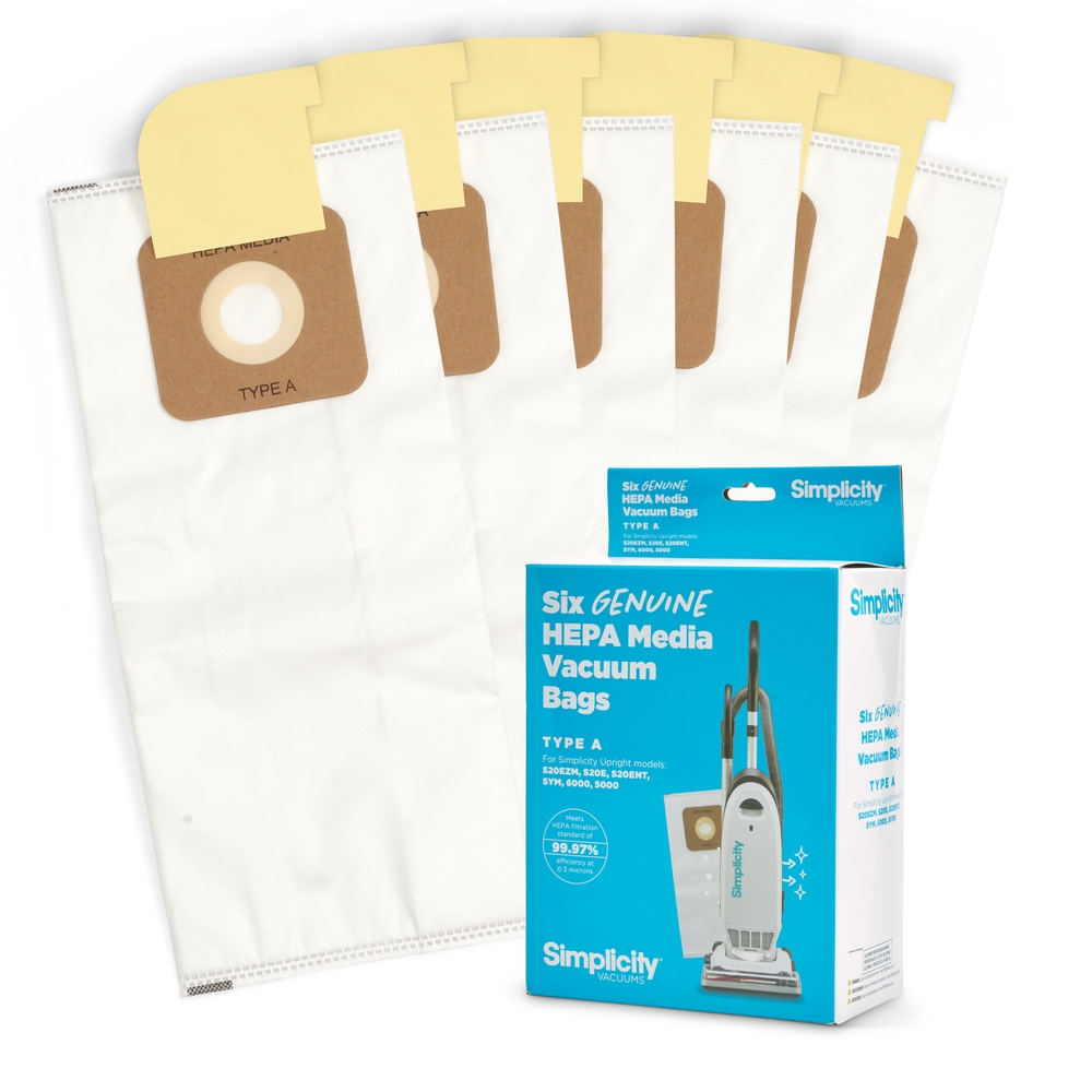HEPA Media Bags for Symmetry Models SAH-6, 6 Pack | Simplicity Vacuums