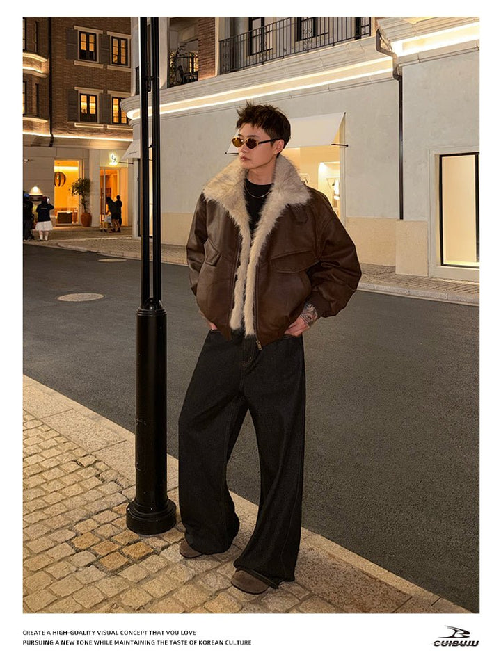 ファー付きレザージャケット OR4734 – 韓国メンズファッション通販