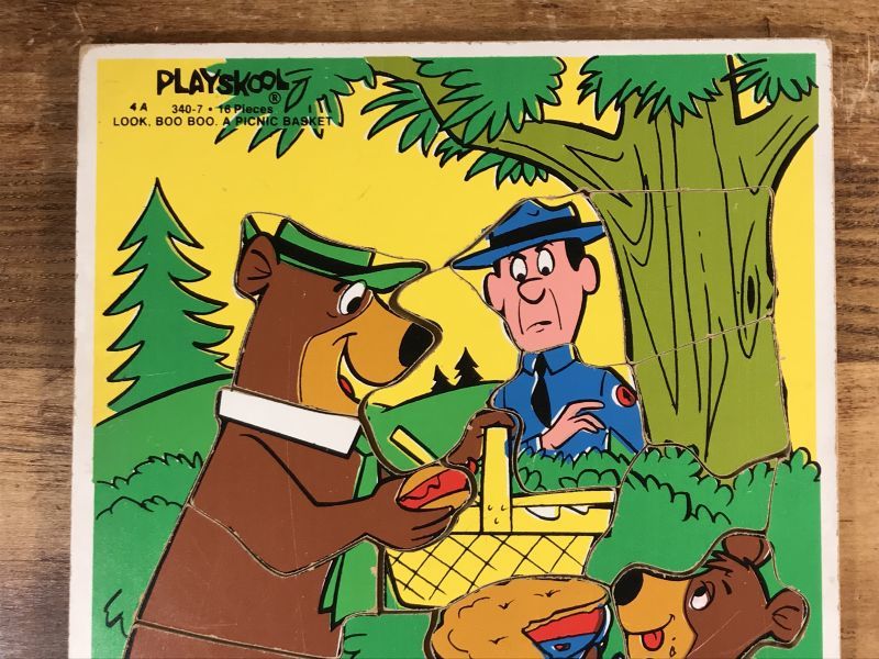 Playskool Yogi Bear Wood Puzzle ヨギベア ビンテージ ウッドパズル