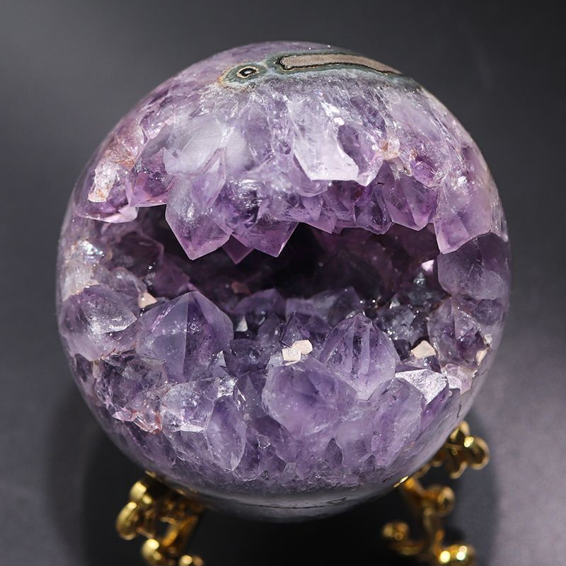 一点物】置物 笑口アメジストジオード 約588g ブラジル産 紫 パープル