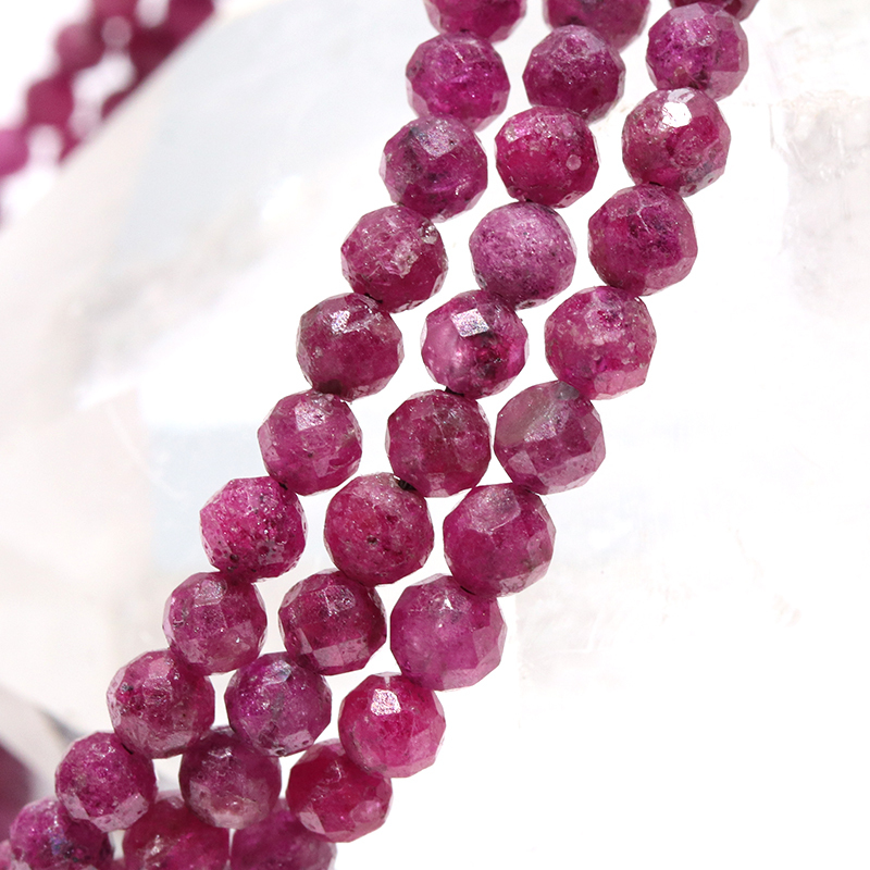 誕生石形状記憶ブレス ルビー カット 約3mm 日本製 7月誕生石 宝石の