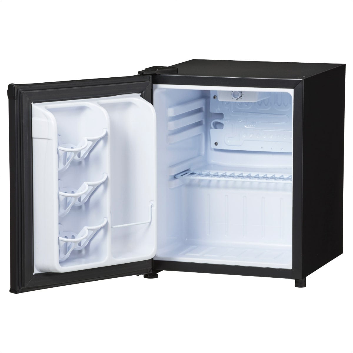 三ツ星貿易 超小型冷蔵庫 24L コンプレッサー式(直冷式) ブラック 左