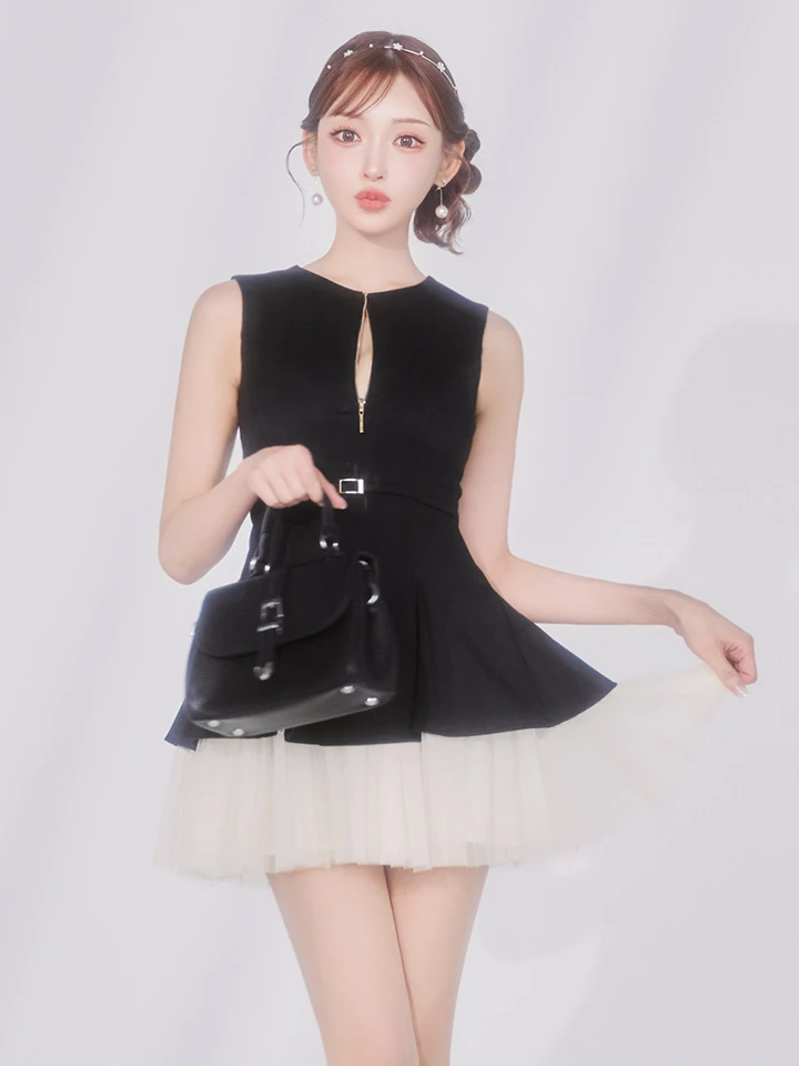 XS-Lサイズあり【DEA./ディア】ノースリーブ/ ベルトデザイン