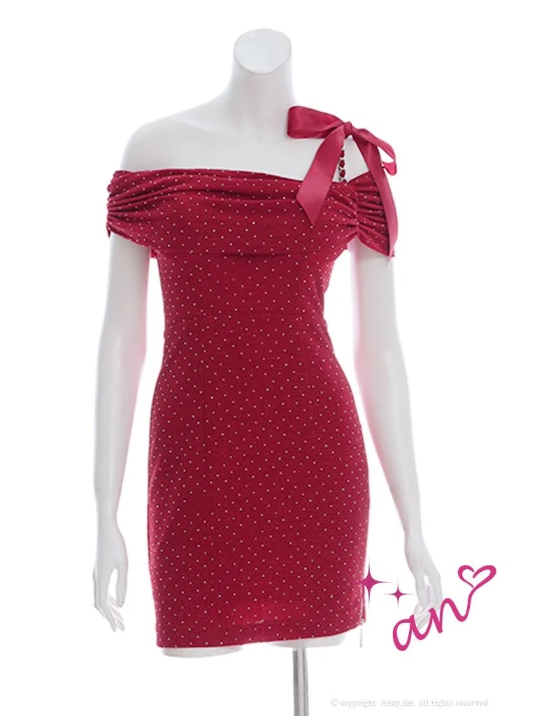 XSサイズあり【an /アン】オフショル/ ショルダーリボン/ ジップ