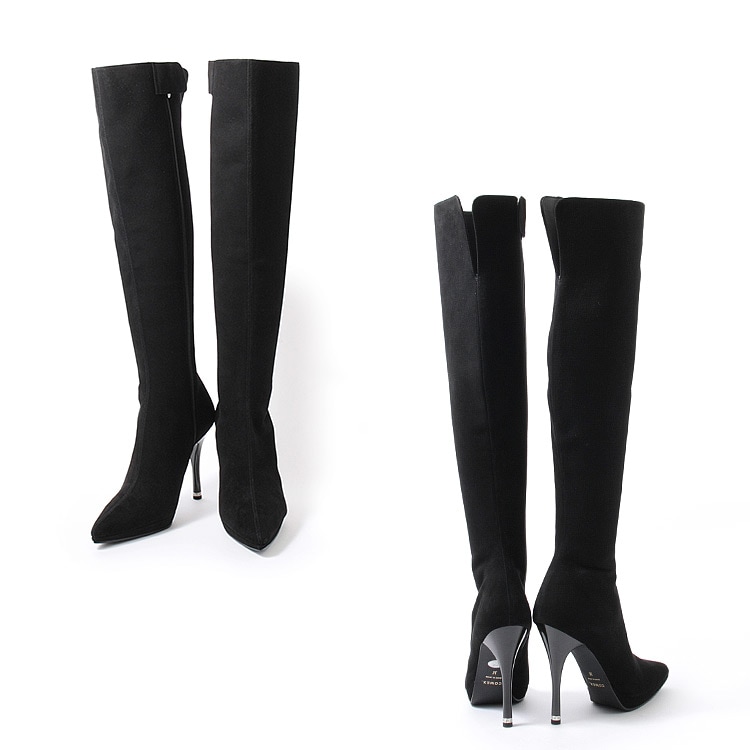 COMEX】 2color/ 11cmヒール/ ニーハイブーツ/ フルジップ/ ライブ