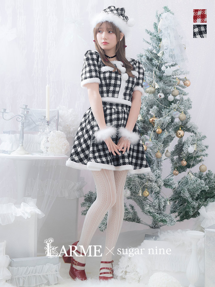 サンタコス 5点セット】【XS-Lサイズ/2カラー】ギンガムチェック