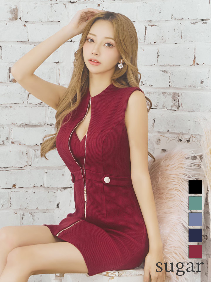 XSサイズあり【Glossy/グロッシー】ジッパー/ リブニット/ シンプル