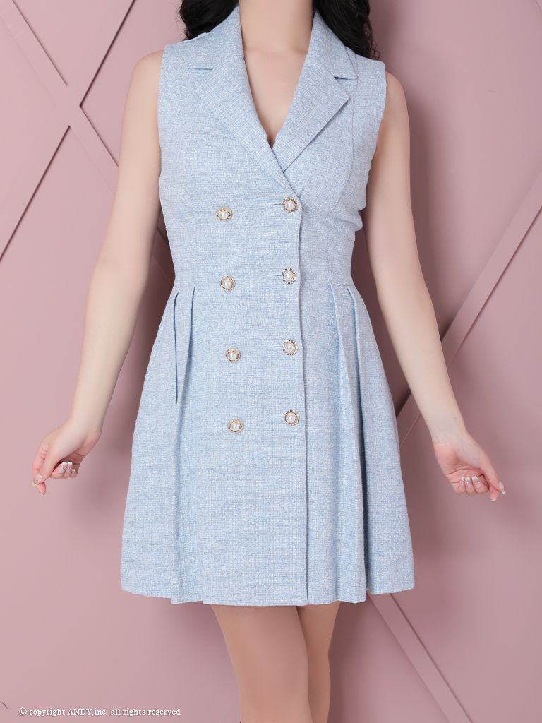 an/アン】襟付き/ ストレッチ/ パールボタン/ ジャケット風