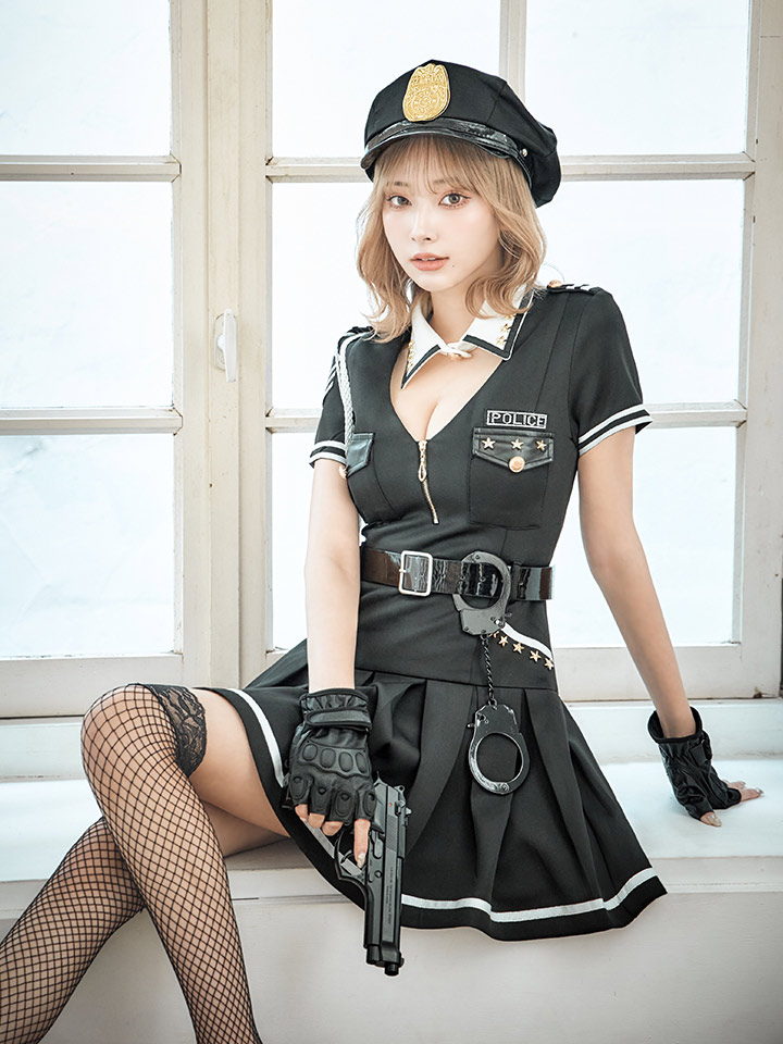 ハロウィン】ポリスフレアワンピース【コスプレ5点セット】【S-XL