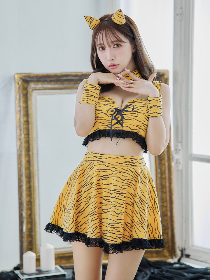 即日発送】【ハロウィン】セットアップフレアスカート鬼コスプレ