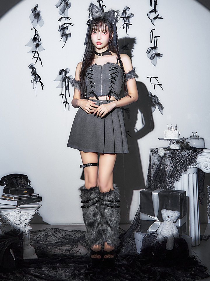 ハロウィン】レースアップオオカミセットアップ 【コスプレ8点セット