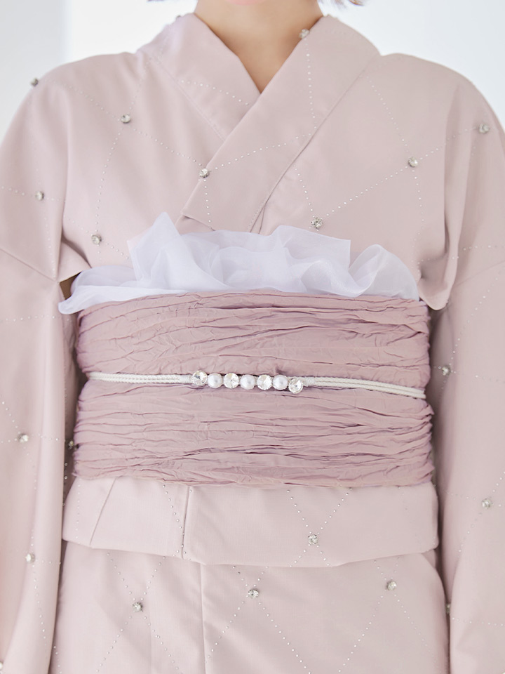 即日発送】アーガイルビジュー浴衣【浴衣3点セット 浴衣/帯/下駄