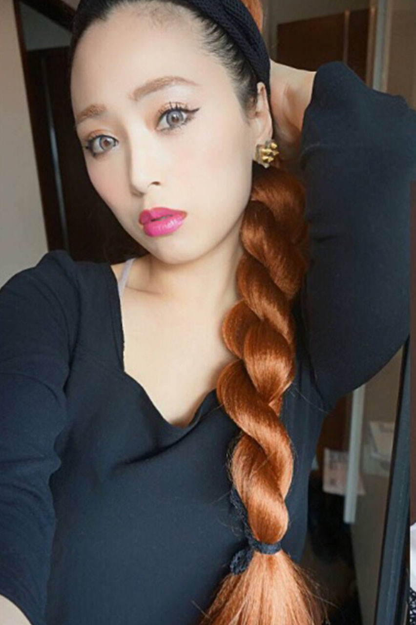 クリップ式☆ツイスト編みスーパーロングワッフルポニー【全2色