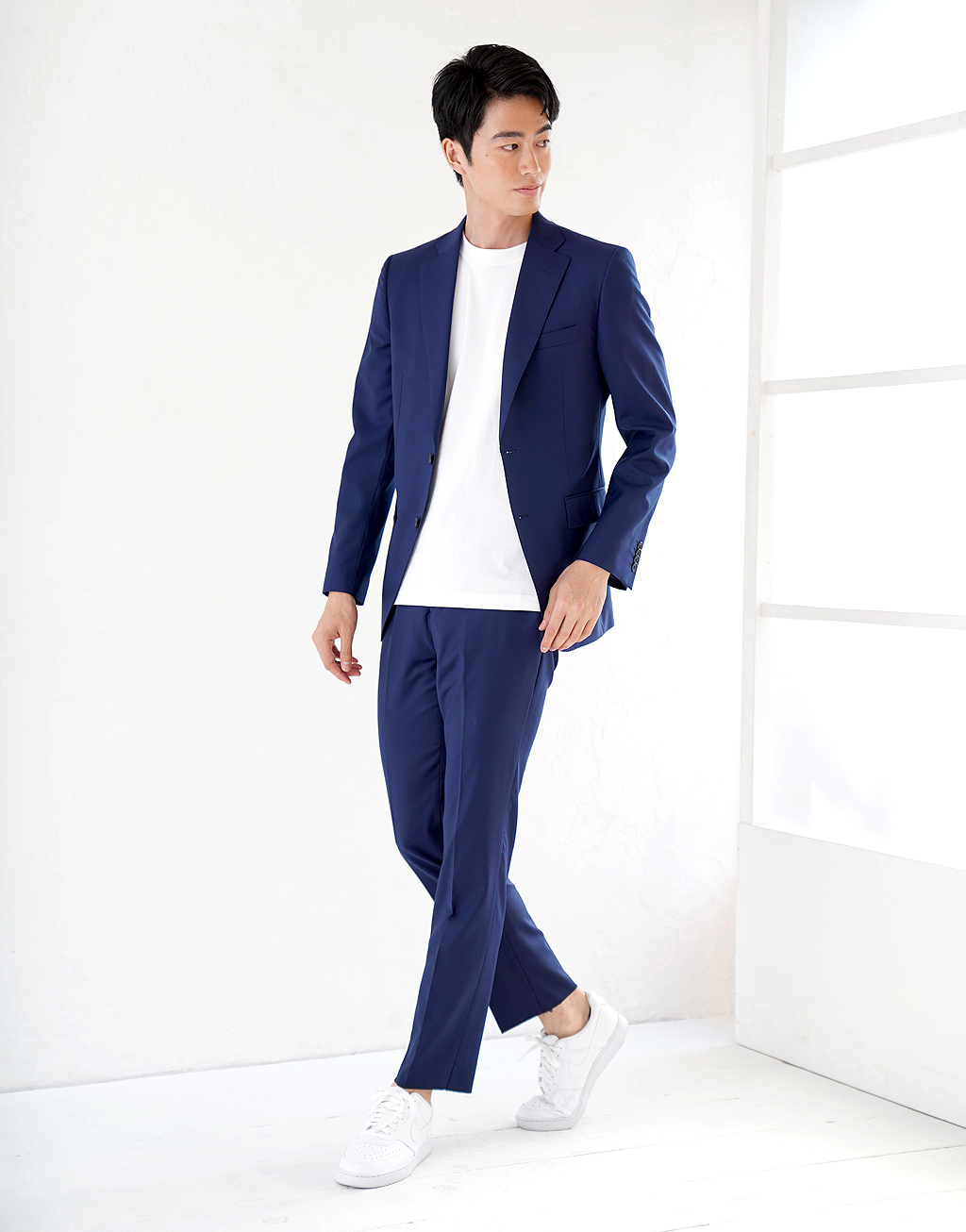 SB01NV ライトネイビー・プレーン（無地）サブスク【初回スーツ登録