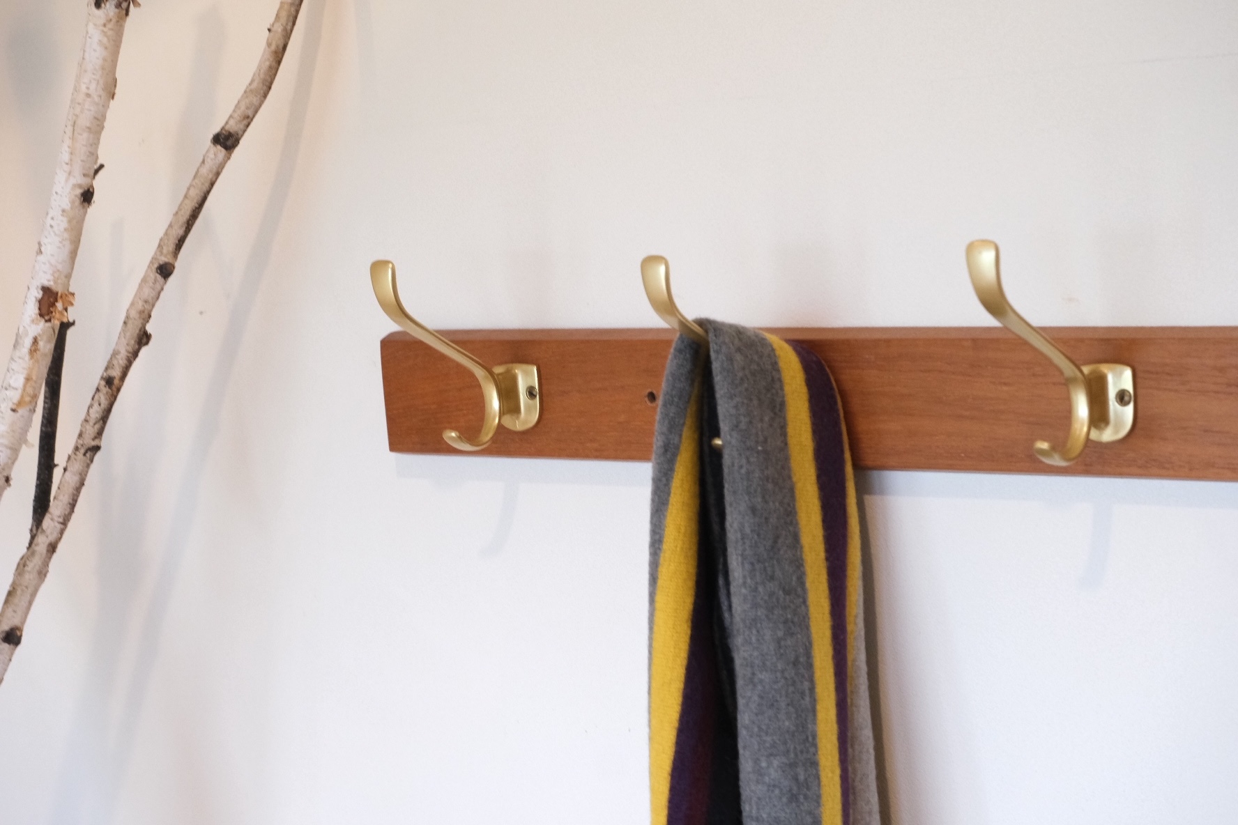 北欧ヴィンテージ雑貨/北欧ビンテージ/チークウォールハンガー/5連フック