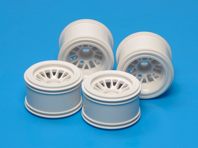 F104 メッシュホイールセット(ラバータイヤ用 ホワイト) [OP-1528