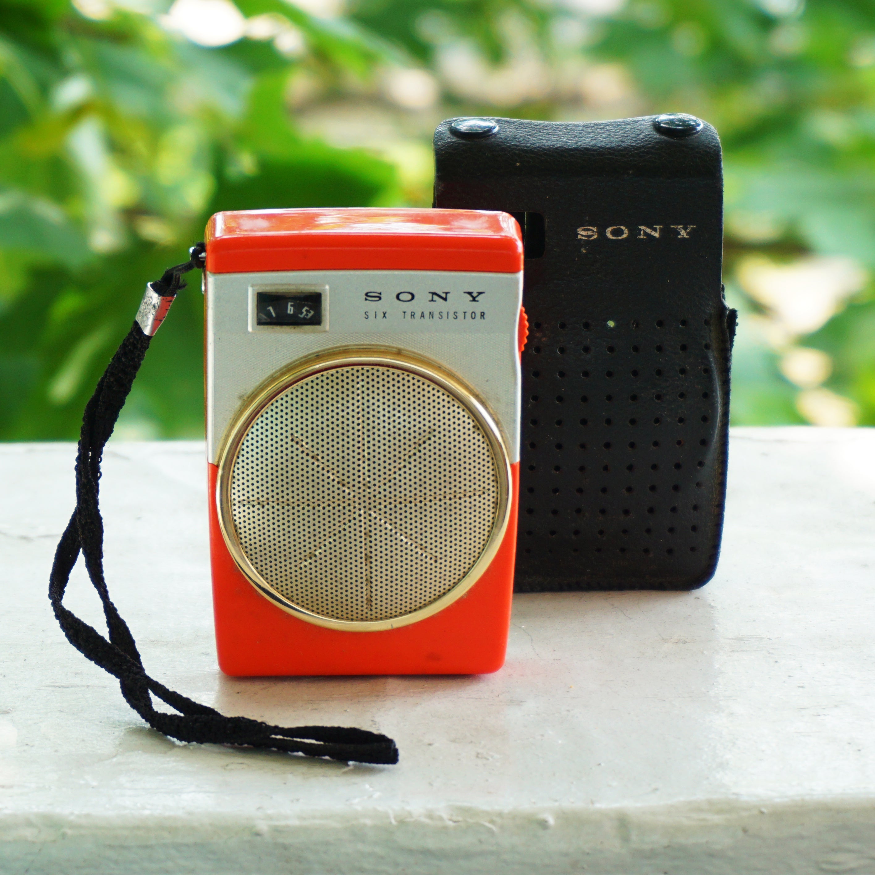 1960s Rare Vintage SONY Six Transistor Orange Pocket Radio with