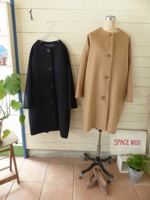 TRAVAIL MANUEL ソフトメルトンノーカラーコート | SPACE MOO スペース